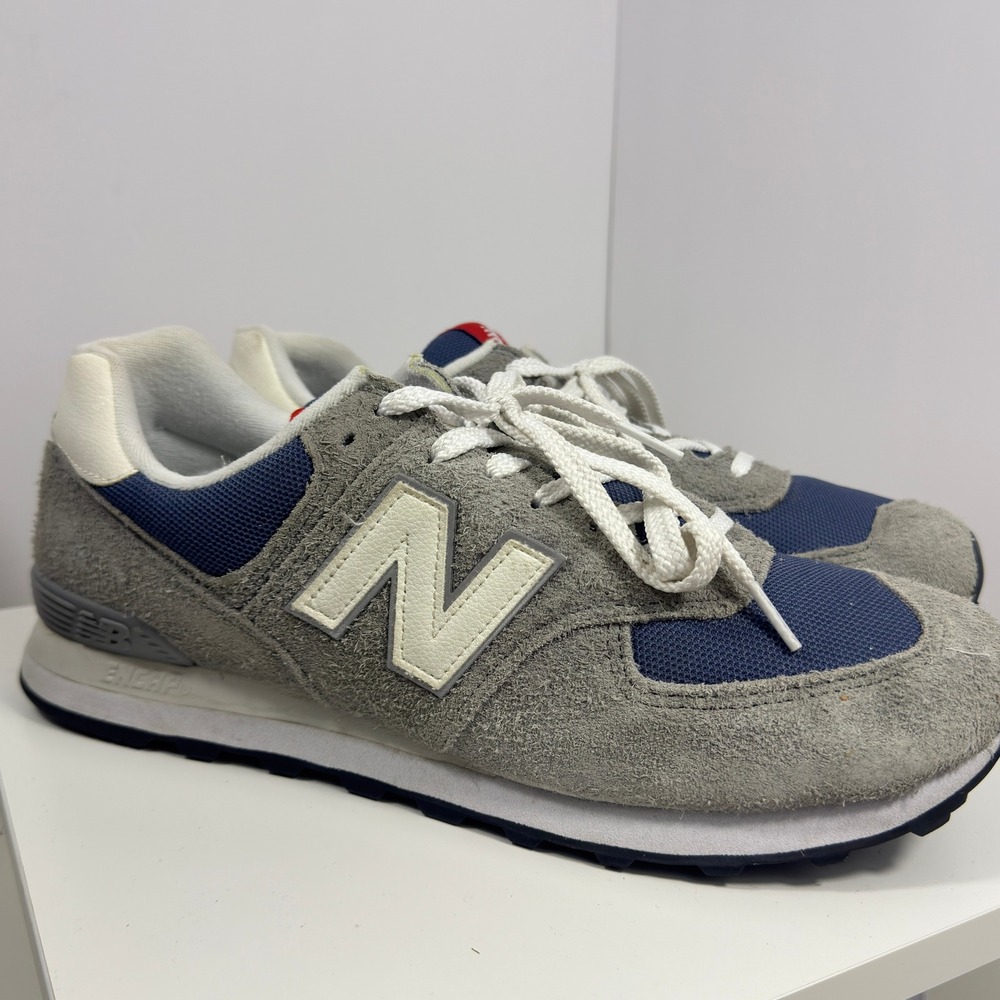New Balance 574 Sneakers Mens Size 13 Shadow Grey Sea Salt Suede U574GWH - Picture 6 of 16